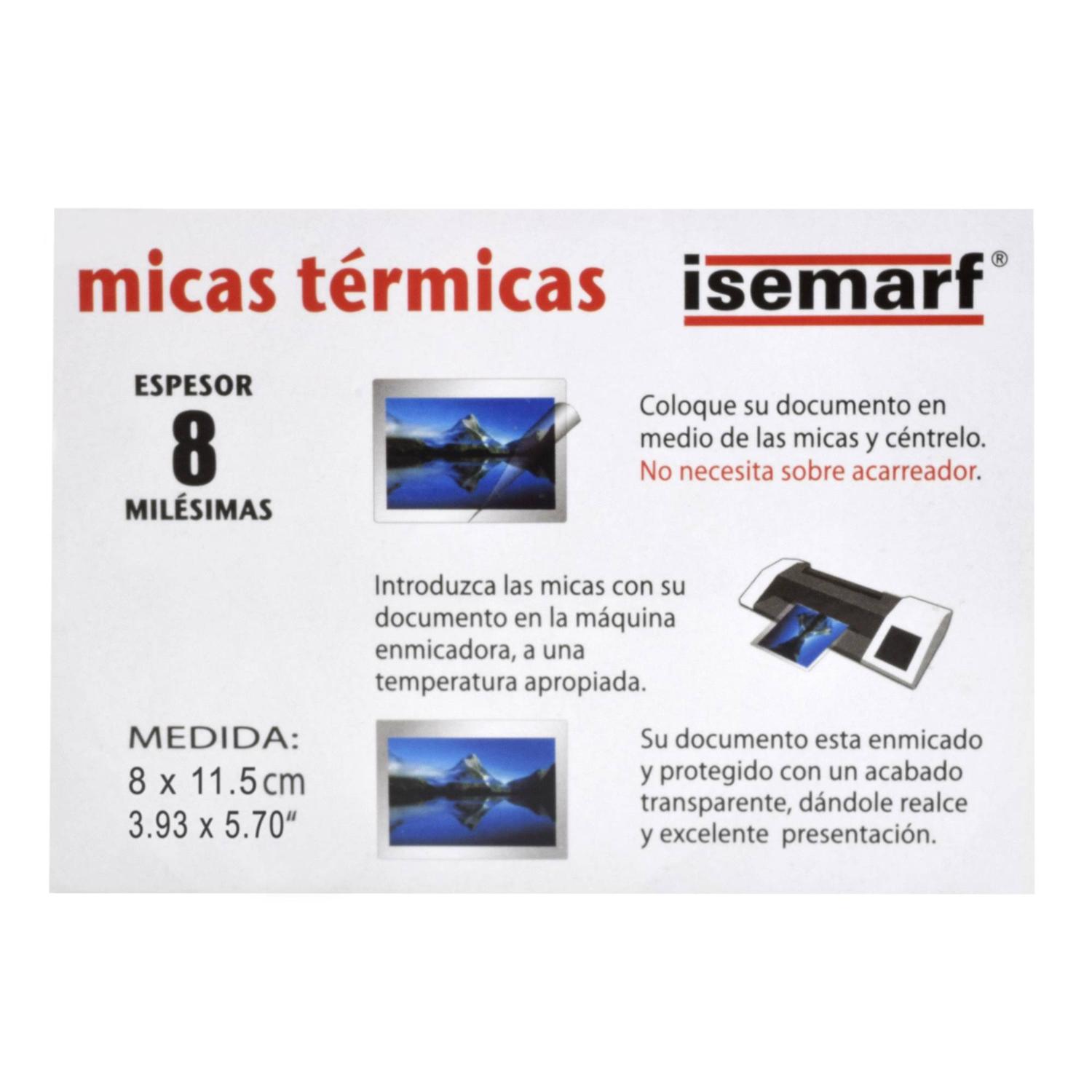 Foto 6 pulgar | Micas Térmicas 100 Piezas Calibre 8 8 X 11.5 Cm Isemarf