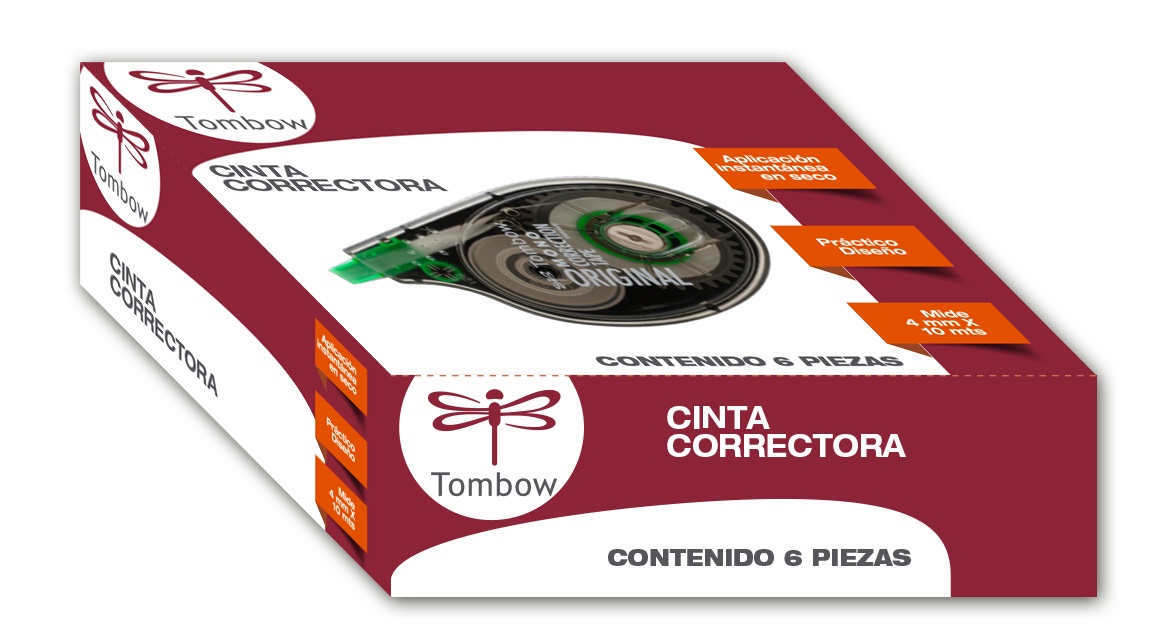 Cinta Correctora Tombow 4 Mm X 10m 6 Piezas