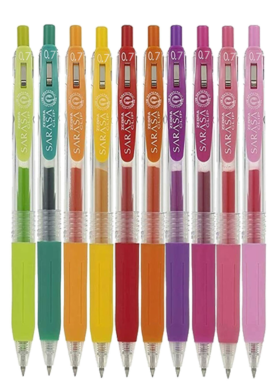 Foto 2 | Bolígrafo Retráctil Zebra Sarasa Clip Secado Rápido 0,7 Mm Colores Surtidos Spring Set Estuche 10 Piezas