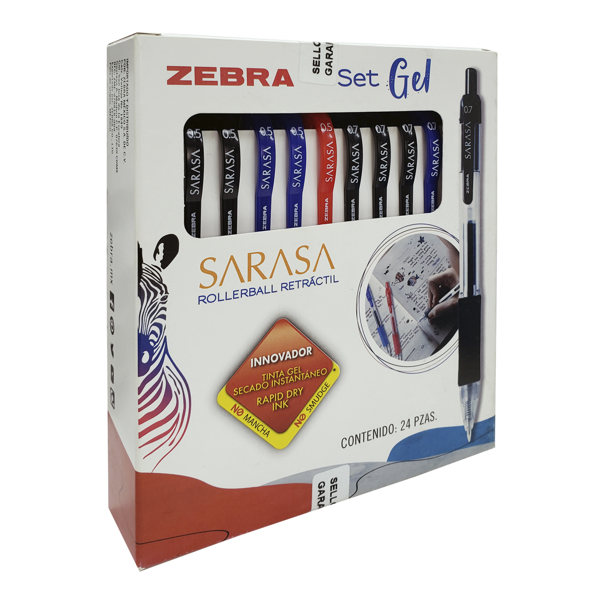 Foto 8 pulgar | Bolígrafo Retráctil Zebra Sarasa Tinta Gel Secado Instantáneo 0,5 Y 0,7 Mm Colores Surtidos Caja 24 Piezas