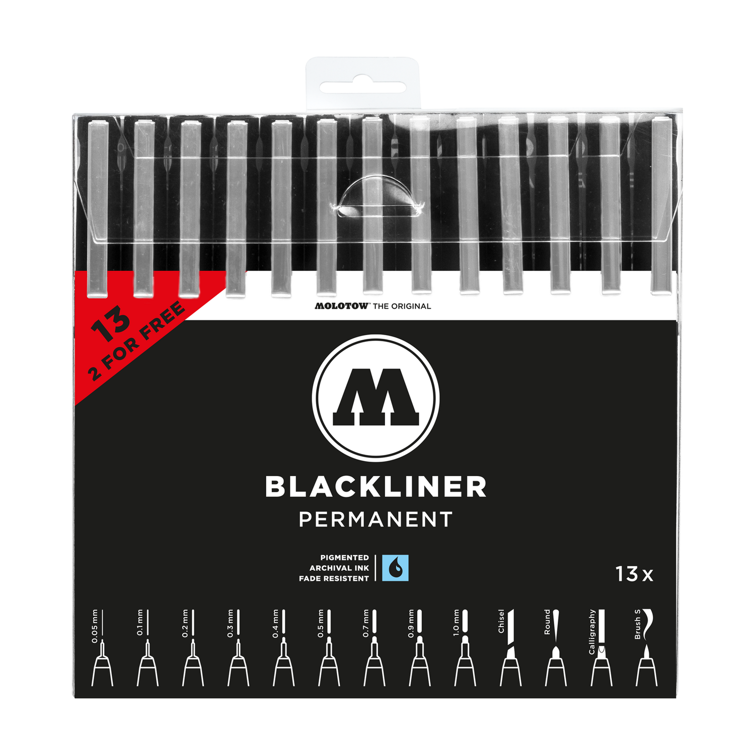 Foto 2 pulgar | Set De 13 Estilografos Blackliner #200495 Molotow