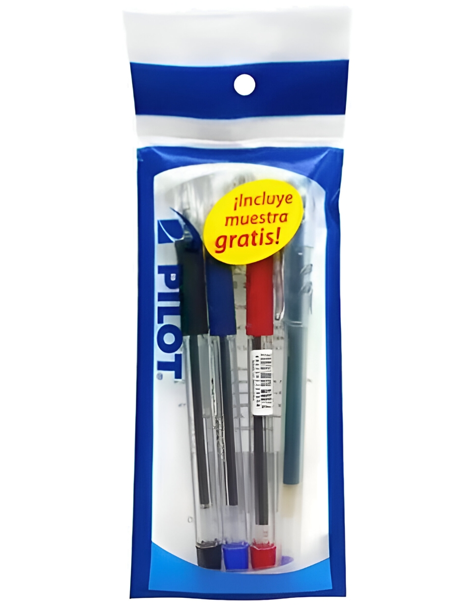 Foto 3 pulgar | Paquete De 3 Bolígrafos Pilot Bpp Super Grip Negro, Rojo Y Azul