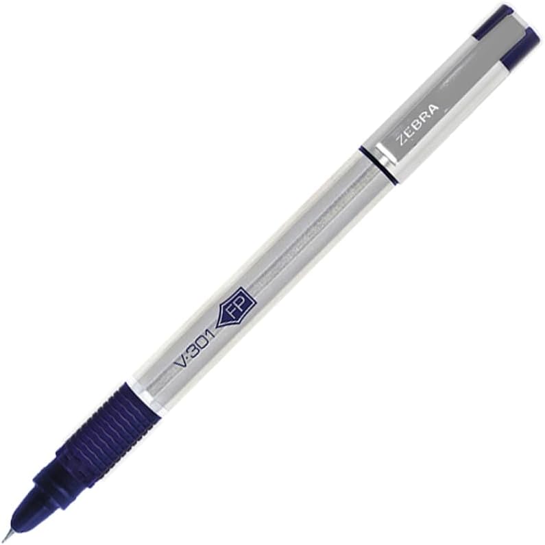 Foto 3 pulgar | Pluma Fuente V-301 Tinta Recargable Acero Inoxidable Zebra. Exterior Azul