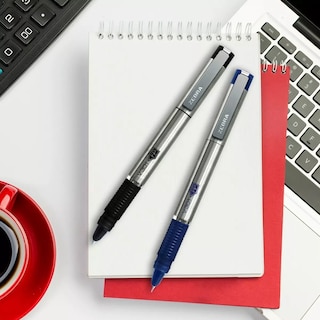 Foto 6 | Pluma Fuente V-301 Tinta Recargable Acero Inoxidable Zebra. Exterior Azul