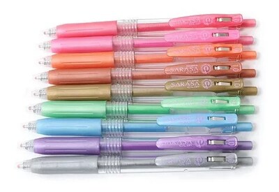 Foto 8 | Set 9 Bolígrafos Tinta Gel 1.0mm Sarasa Clip Shiny Zebra