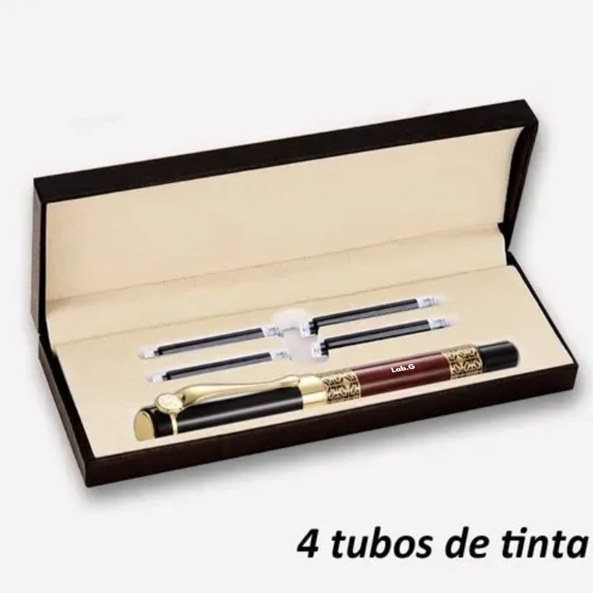 Foto 6 pulgar | Elegante Estilográfica De Alta Calidad Con Tinta Incluida Lab.g Rojo