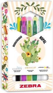Foto 1 | Kit De Bolígrafos Y Marcadores Zebra Mexican Set Biodiversidad Nopal Colores Surtidos Estuche 8 Piezas