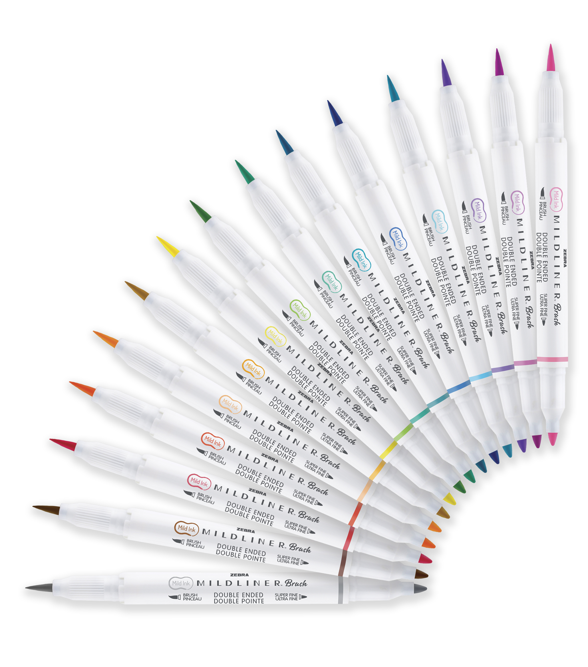 Foto 2 | Marcador Creativo Zebra Mildliner Brush Doble Punta Colores Surtidos Estuche 15 Piezas