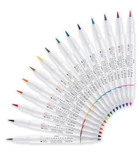 Foto 2 | Marcador Creativo Zebra Mildliner Brush Doble Punta Colores Surtidos Estuche 15 Piezas