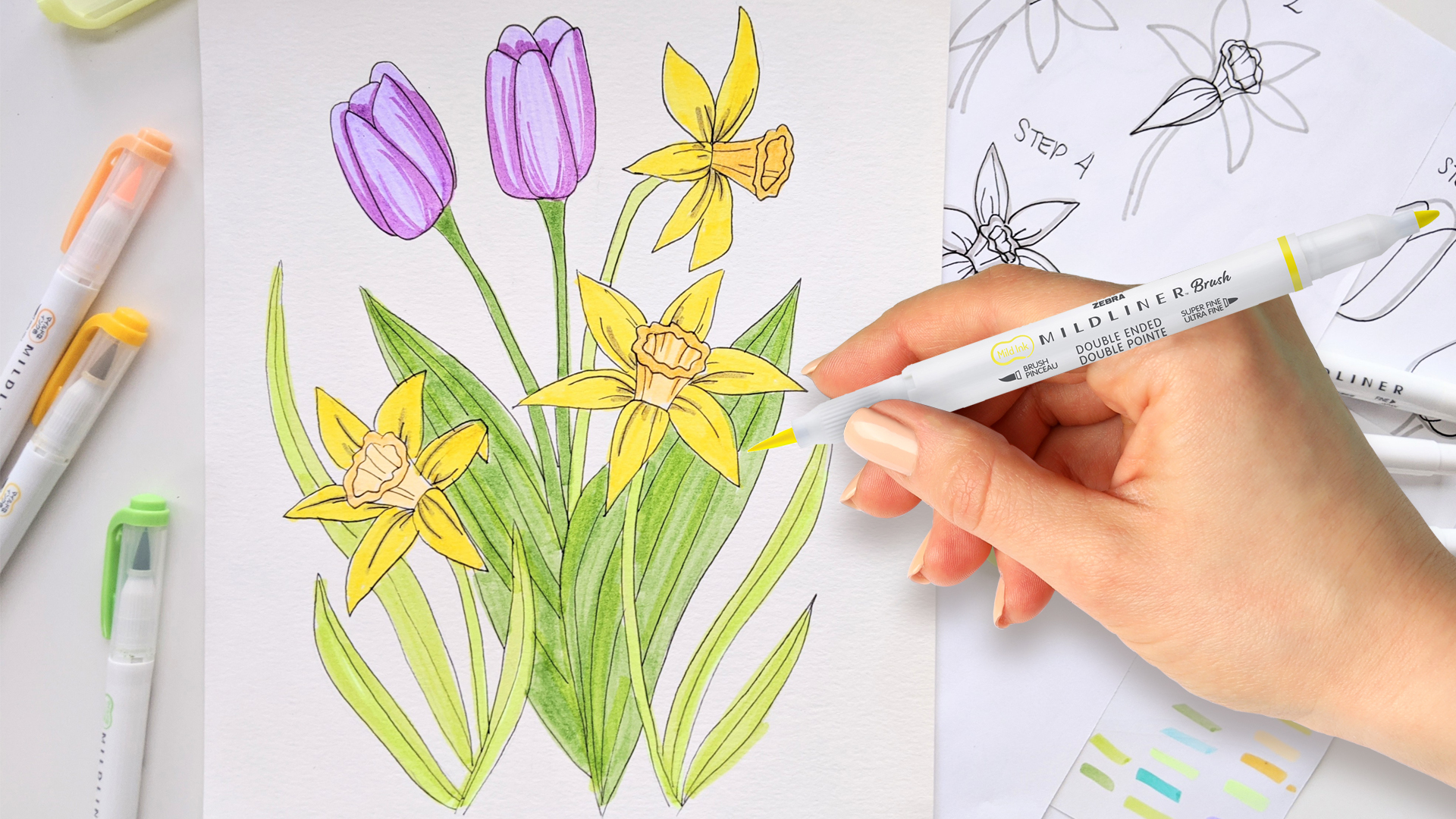 Foto 4 pulgar | Marcador Creativo Zebra Mildliner Brush Doble Punta Colores Surtidos Estuche 15 Piezas