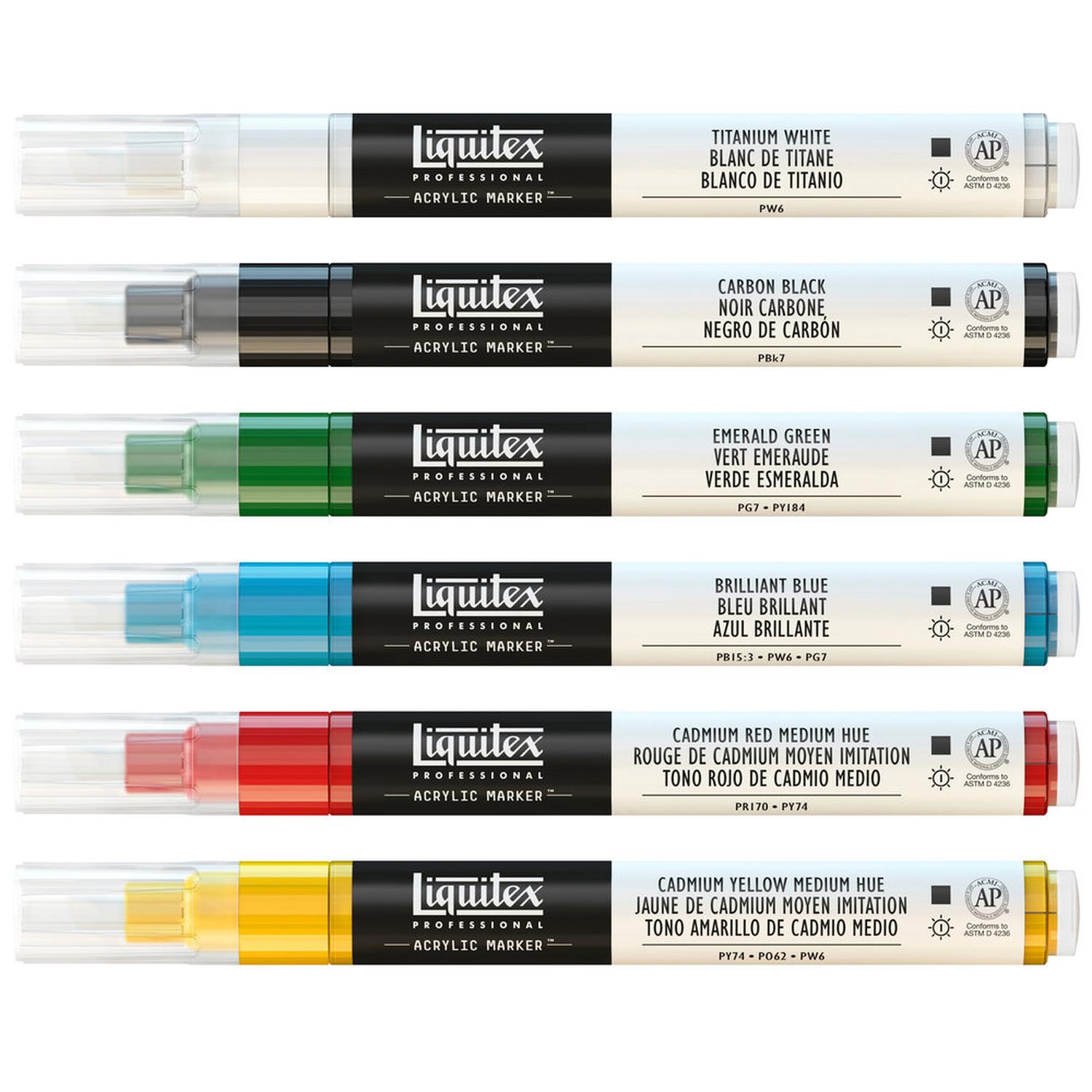 Foto 3 | Set De Marcadores Acrílicos Con 6 Colores 2mm Liquitex