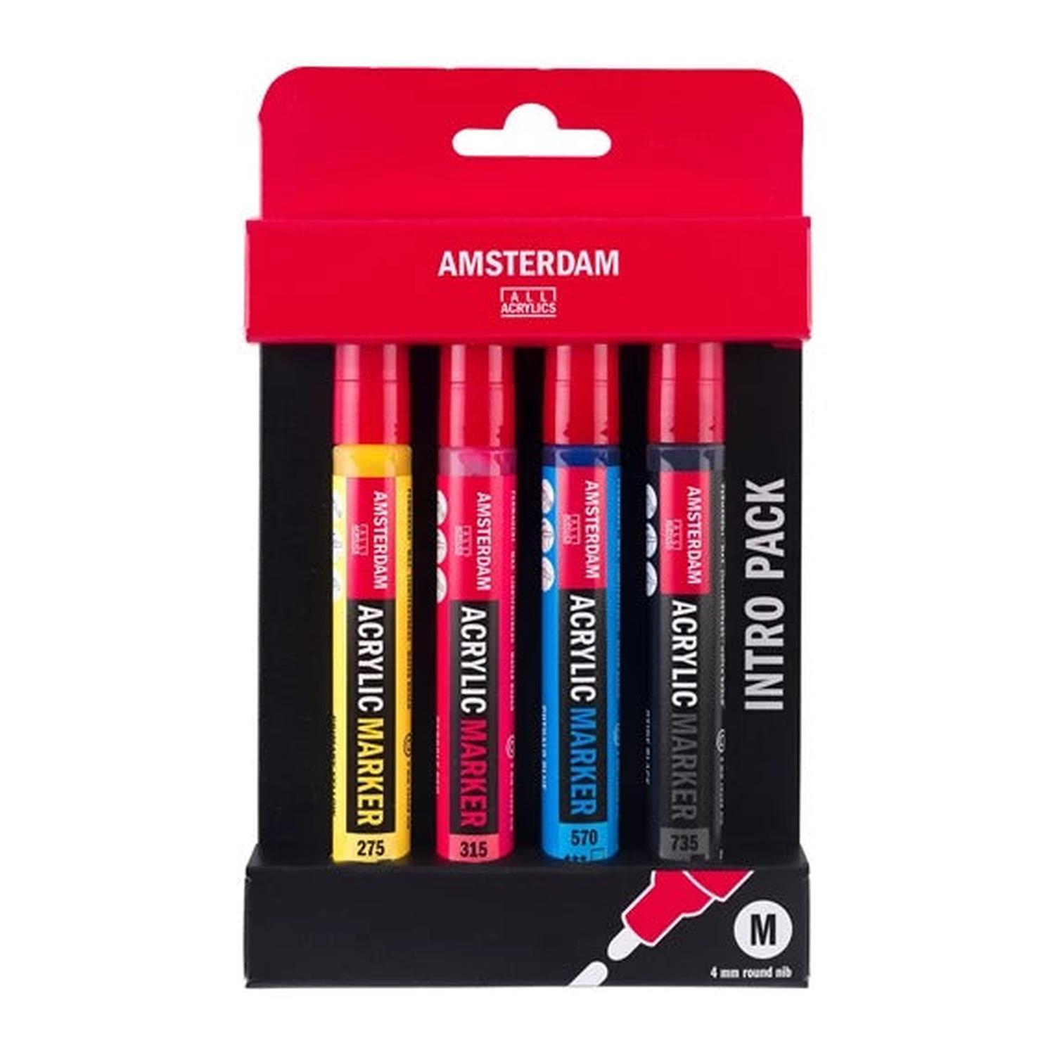 Set Con 4 Marcadores 4mm Acrilicos Amsterdam Royal Talens