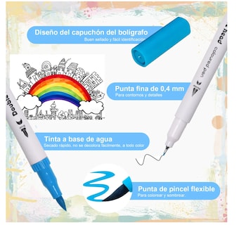 Foto 3 | 60 Colores Marcadores Plumones Punta De Pincel Dual Brush