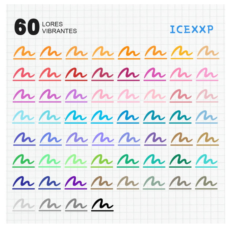 Foto 4 | 60 Colores Marcadores Plumones Punta De Pincel Dual Brush