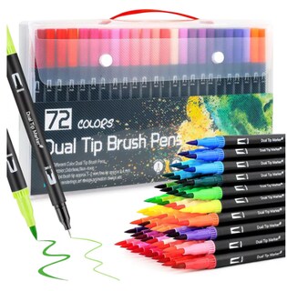 Foto 1 | 72 Colores Plumones Punta De Pincel, Rotuladores De Dibujo Con Doble Punta, 0.4mm, 1-4mm, Rotuladores Acuarelabl