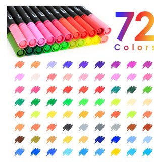 Foto 2 | 72 Colores Plumones Punta De Pincel, Rotuladores De Dibujo Con Doble Punta, 0.4mm, 1-4mm, Rotuladores Acuarelabl