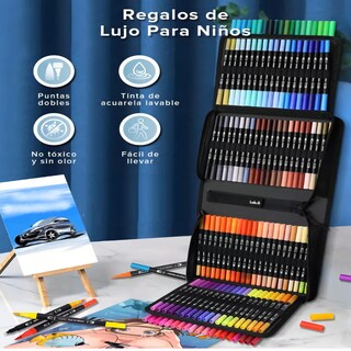 Foto 4 | Marcadores De Doble Punta 120 Colores Plumones Punta Pincel Lab.g Multicolor
