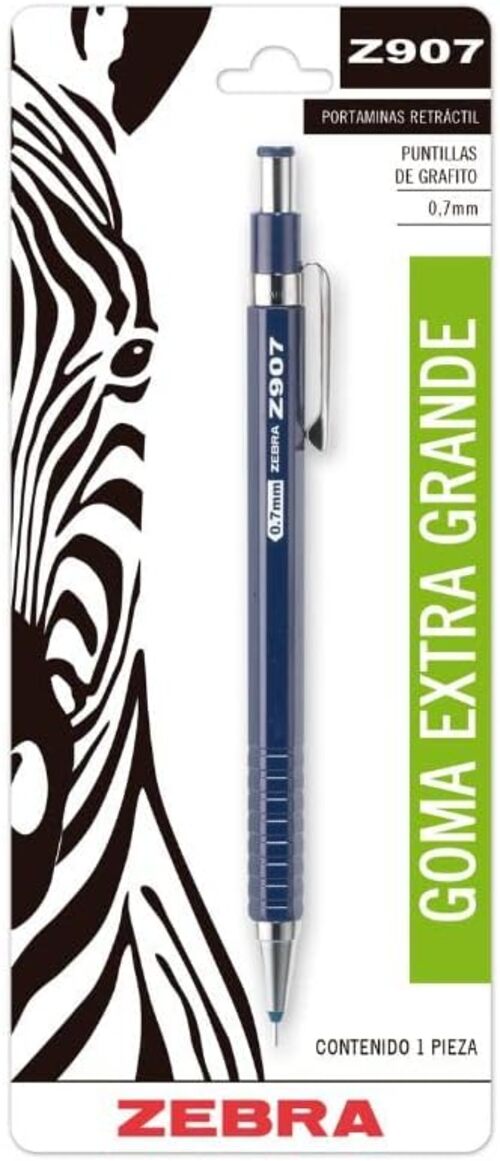 Foto 2 pulgar | Zebra Portaminas Profesional Metálico Sistema Retráctil Z-907 Puntillas 0.7 Mm