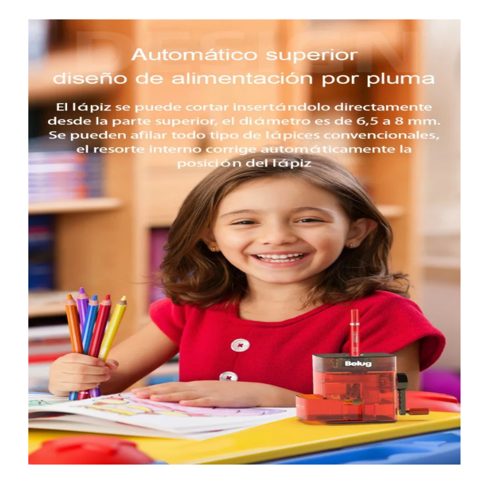 Foto 4 pulgar | Sacapuntas Afilador De Lápiz Con Suministro Automático Lápiz Rojo Belug