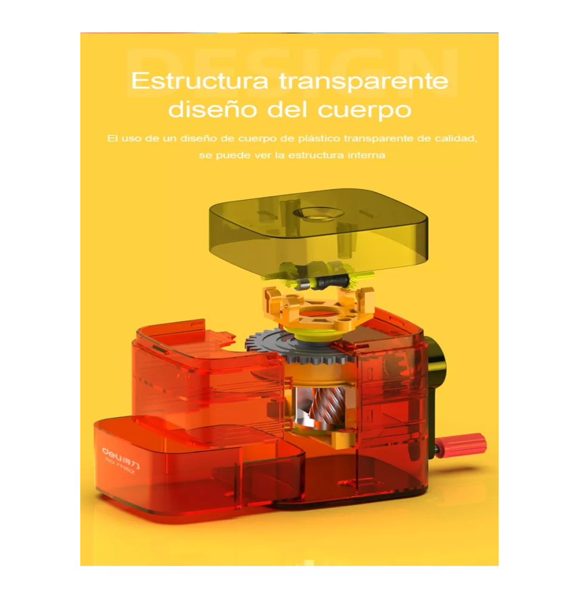 Foto 4 pulgar | Sacapuntas Afilador De Lápiz Lab.g Con Suministro Automático Lápiz Rojo