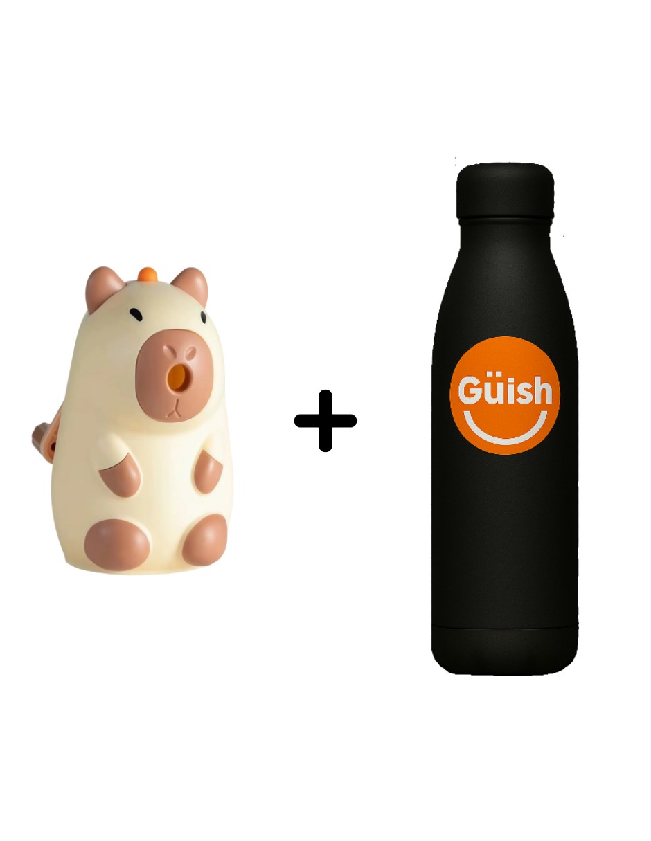 Foto 2 pulgar | Sacapuntas Portátil De Capibara +  Gratis Termo Güish De Regalo