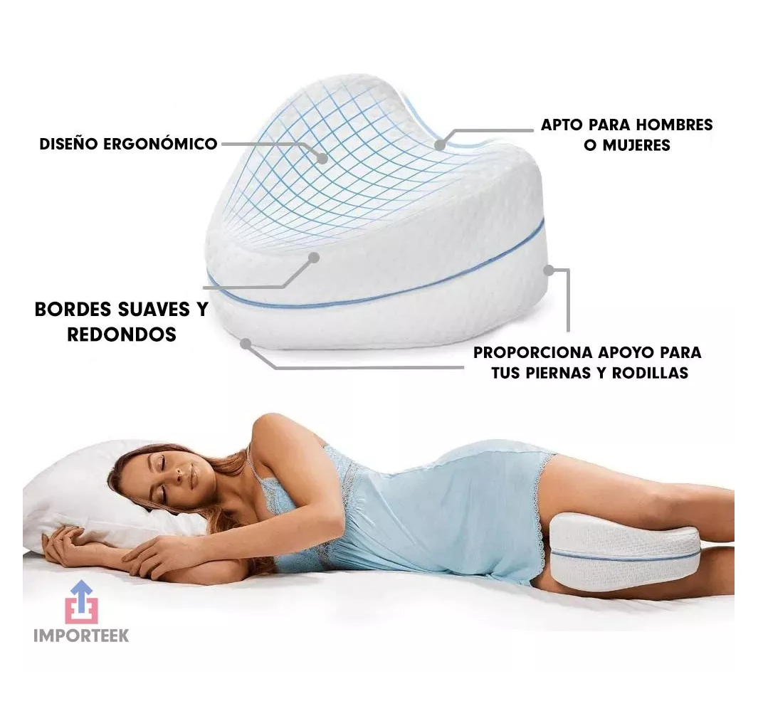 Foto 5 pulgar | Almohada Ortopedica Curva Ergonomica Piernas Rodillas, Blanco