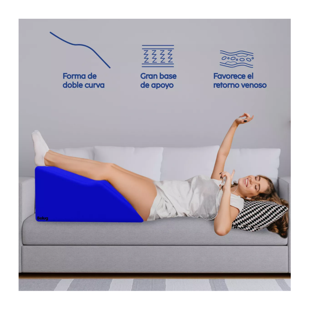 Foto 3 pulgar | Almohada Reposapiernas Elevación De Piernas Azul Rey Belug
