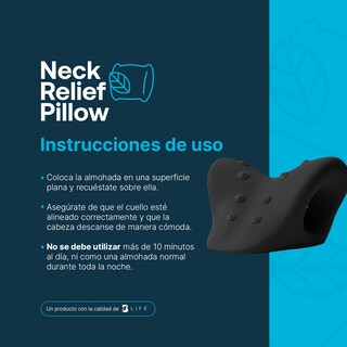 Foto 4 | Almohada Ergonómica Alivio De Cuello Y Hombros. Color Negro. B Life.