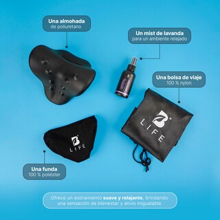 Foto 5 | Almohada Ergonómica Alivio De Cuello Y Hombros. Color Negro. B Life.