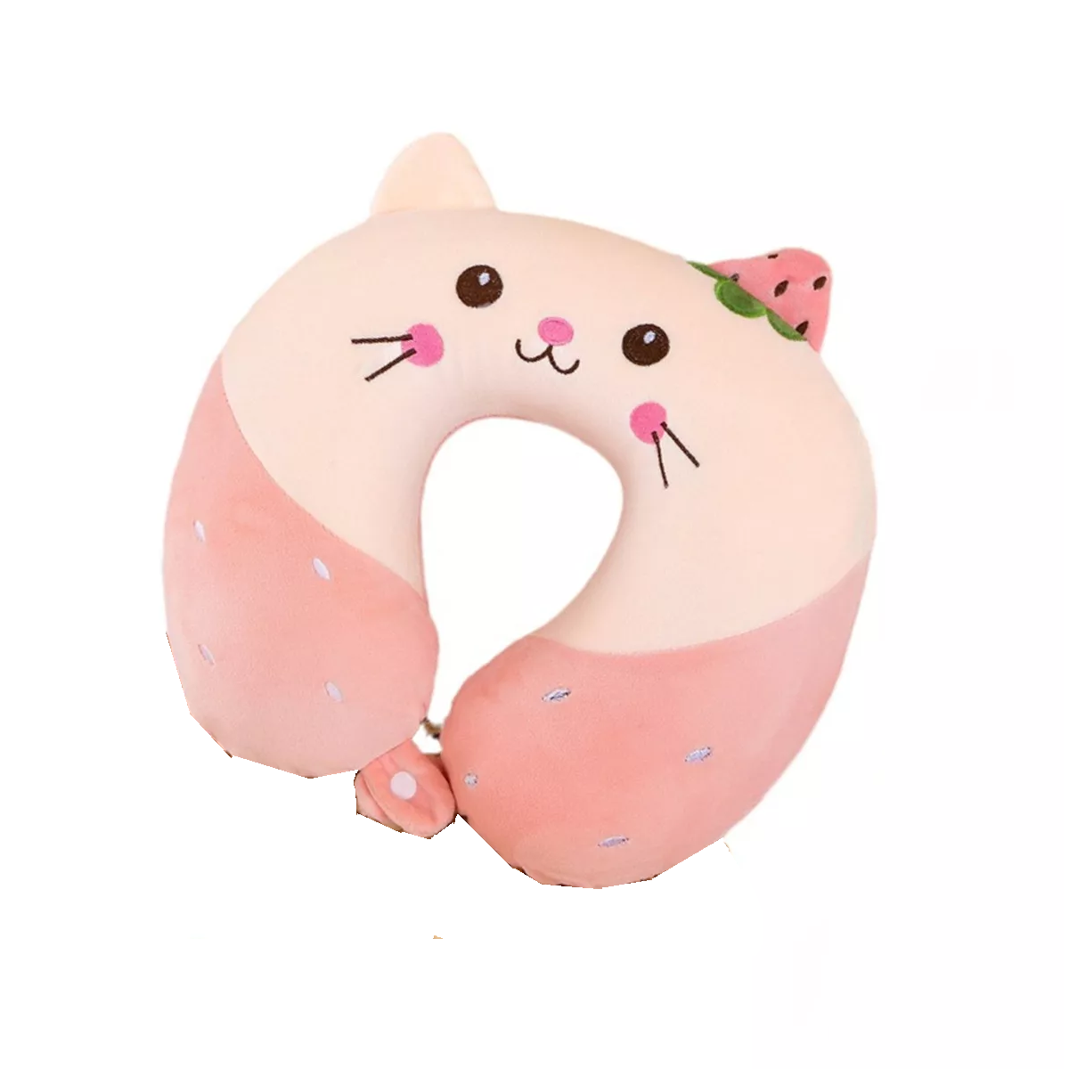Foto 2 pulgar | Almohada Para Viaje Cuello Forma De U  Gato De Fresa Eo Safe Imports Esi-18453 Rosa