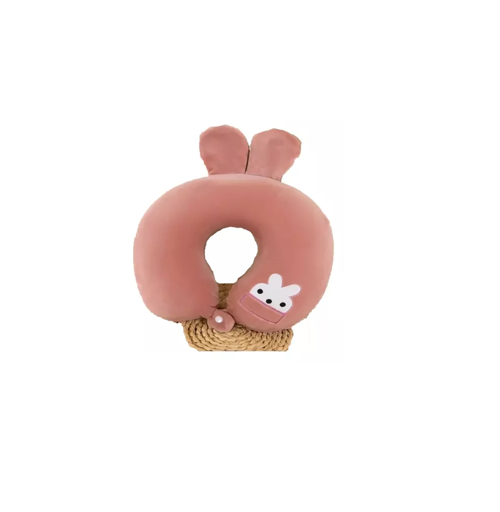 Foto 2 pulgar | Almohada Para Viaje Cuello Forma De U De Dibujos Animados Conejo Eo Safe Imports Esi-18595 Rosa