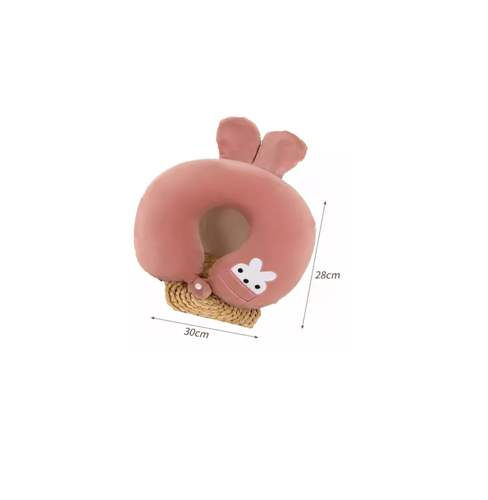 Foto 3 pulgar | Almohada Para Viaje Cuello Forma De U De Dibujos Animados Conejo Eo Safe Imports Esi-18595 Rosa
