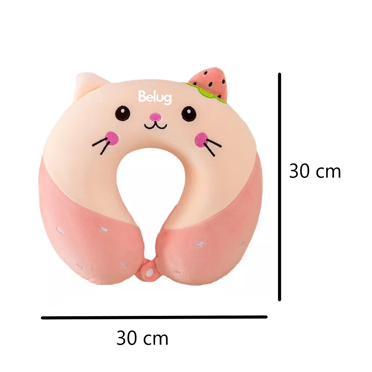 Foto 6 pulgar | Almohada Para Viaje Cuello Forma De U De Dibujos Animados, Belug  Rosa