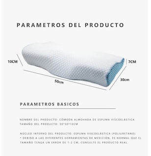 Foto 2 | Almohada Ortopedica Memory Gel Ajustable Ortopedica Cervical Memory Foam Productos Ortopedicos Espuma Espumador Almuadaz