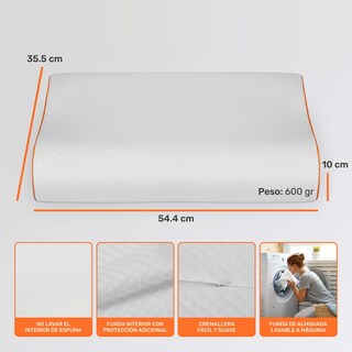 Foto 4 | Almohada Ortopédica Memory Foam Cervical Para Cuello Gel Ajustable Eo Safe Imports Esi-20388 Blanco