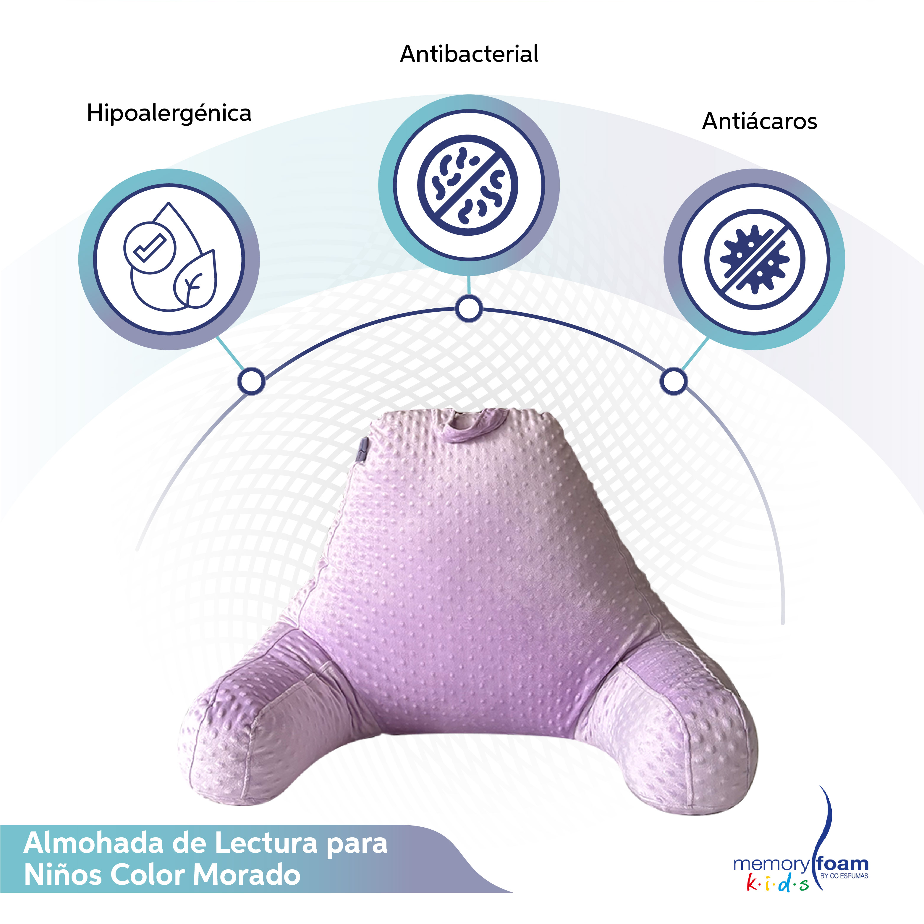 Foto 3 pulgar | Almohada De Lectura Morada Para Niños