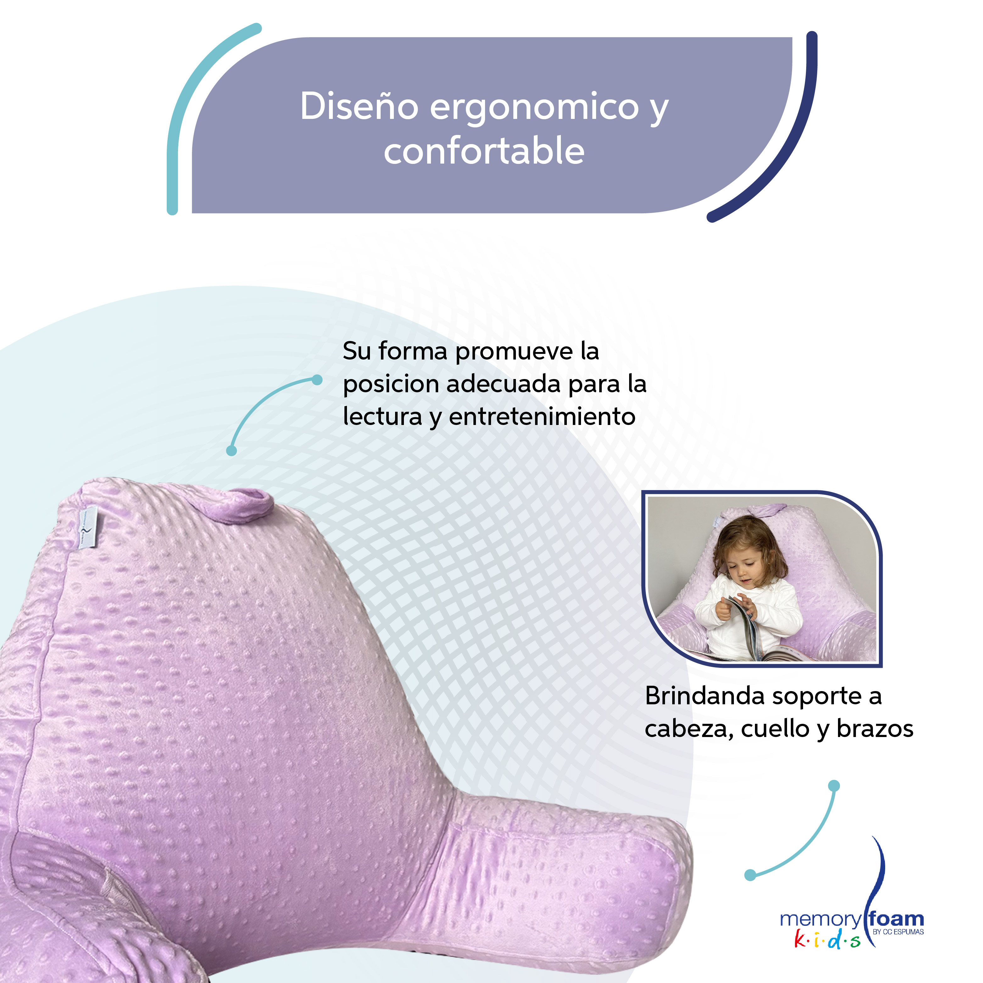 Foto 3 | Almohada De Lectura Morada Para Niños