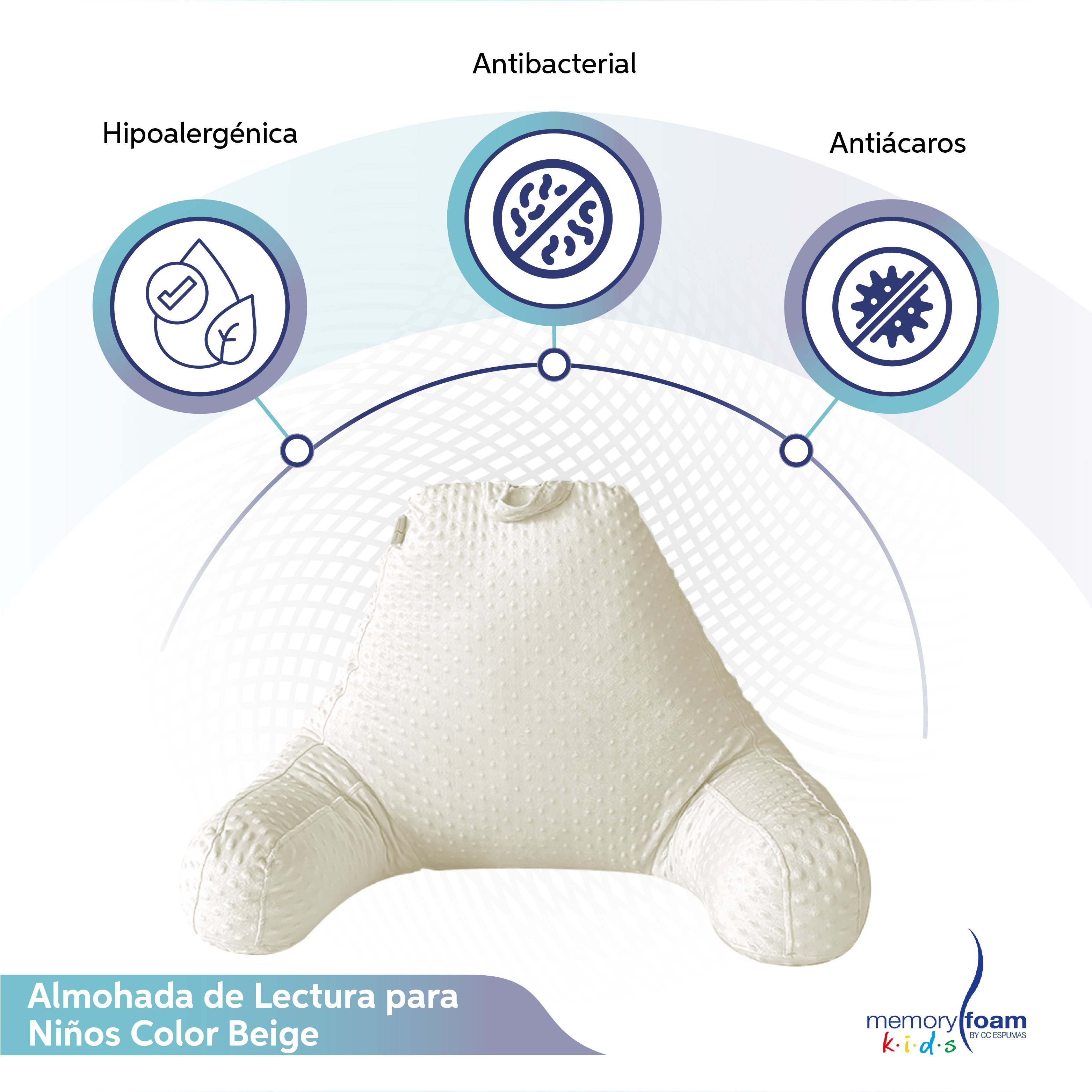 Foto 3 pulgar | Almohada De Lectura Beige Para Niños