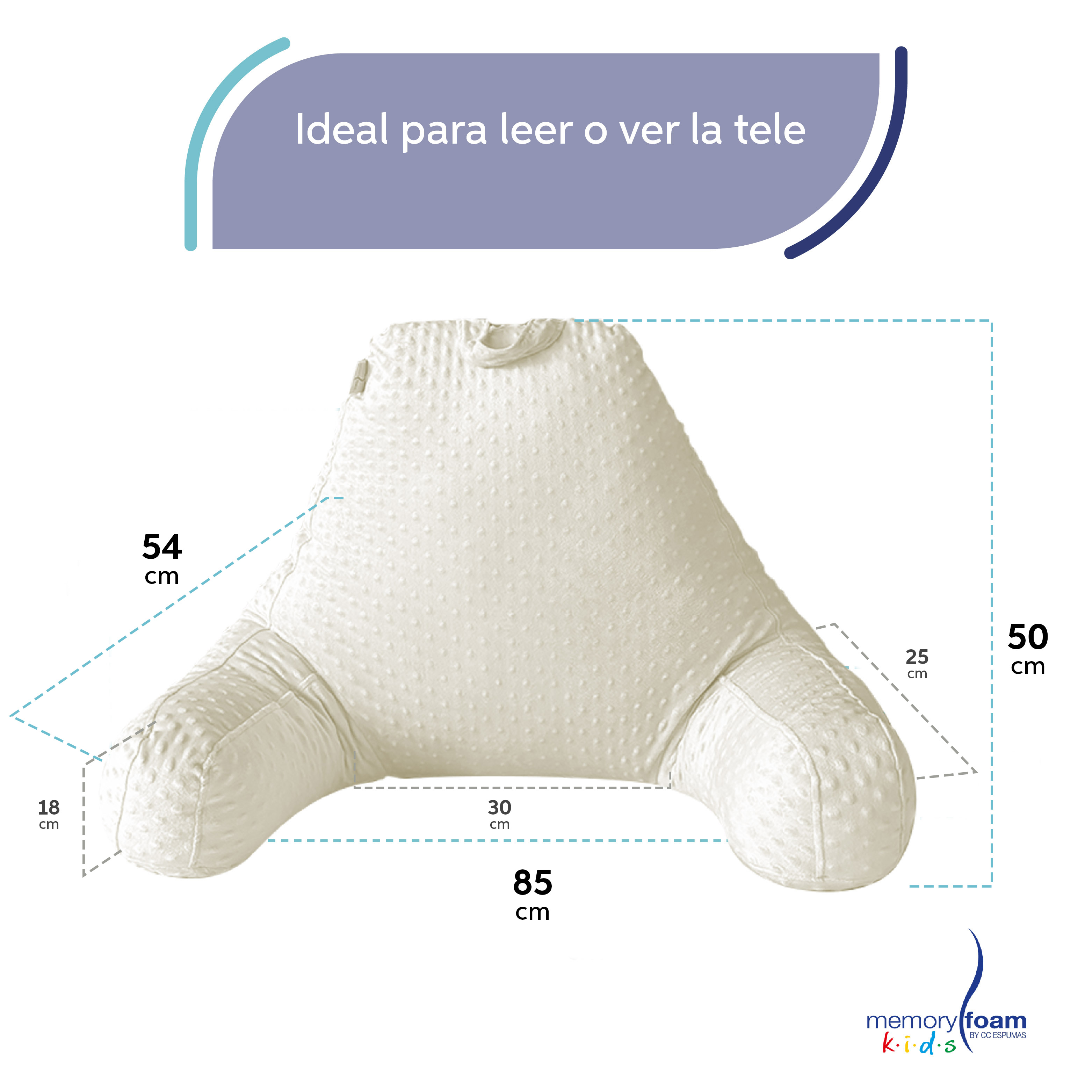 Foto 6 pulgar | Almohada De Lectura Beige Para Niños