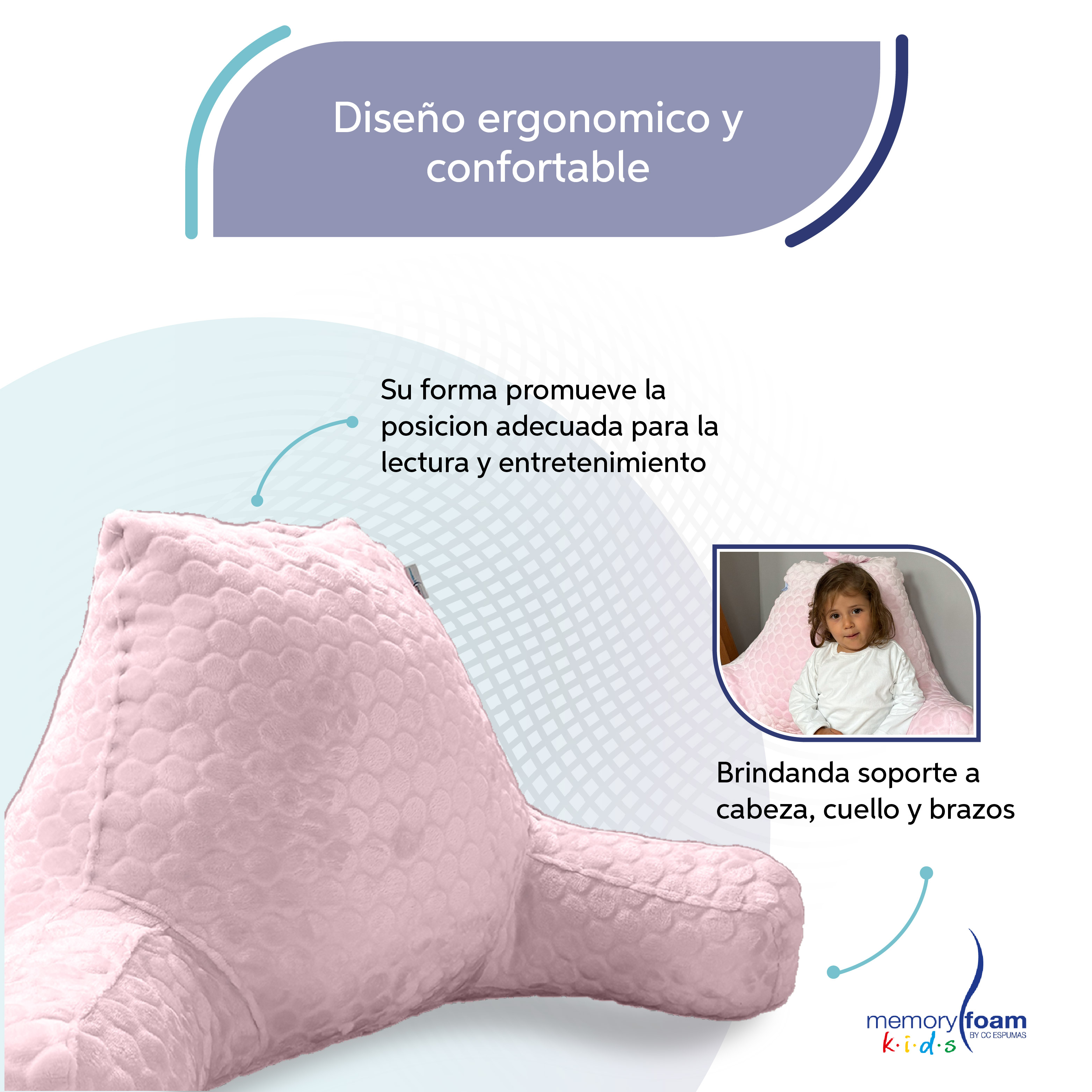 Foto 4 pulgar | Almohada De Lectura Rosa Para Niños