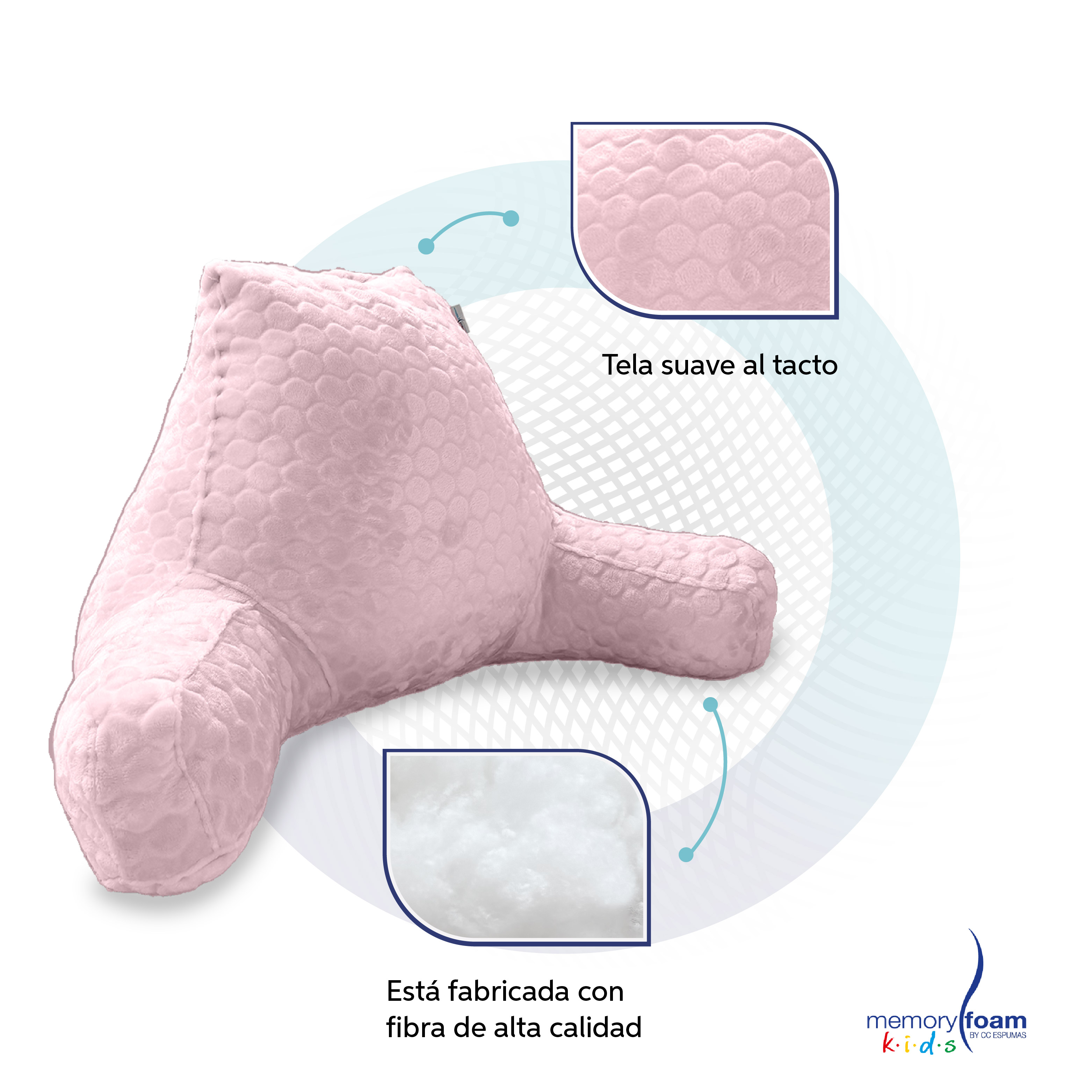 Foto 5 pulgar | Almohada De Lectura Rosa Para Niños