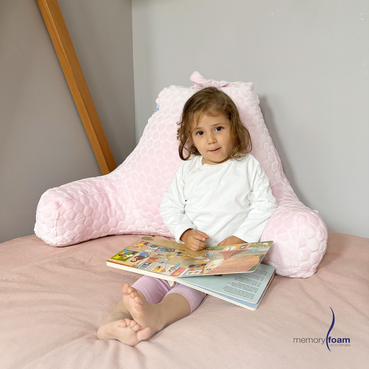 Foto 8 pulgar | Almohada De Lectura Rosa Para Niños