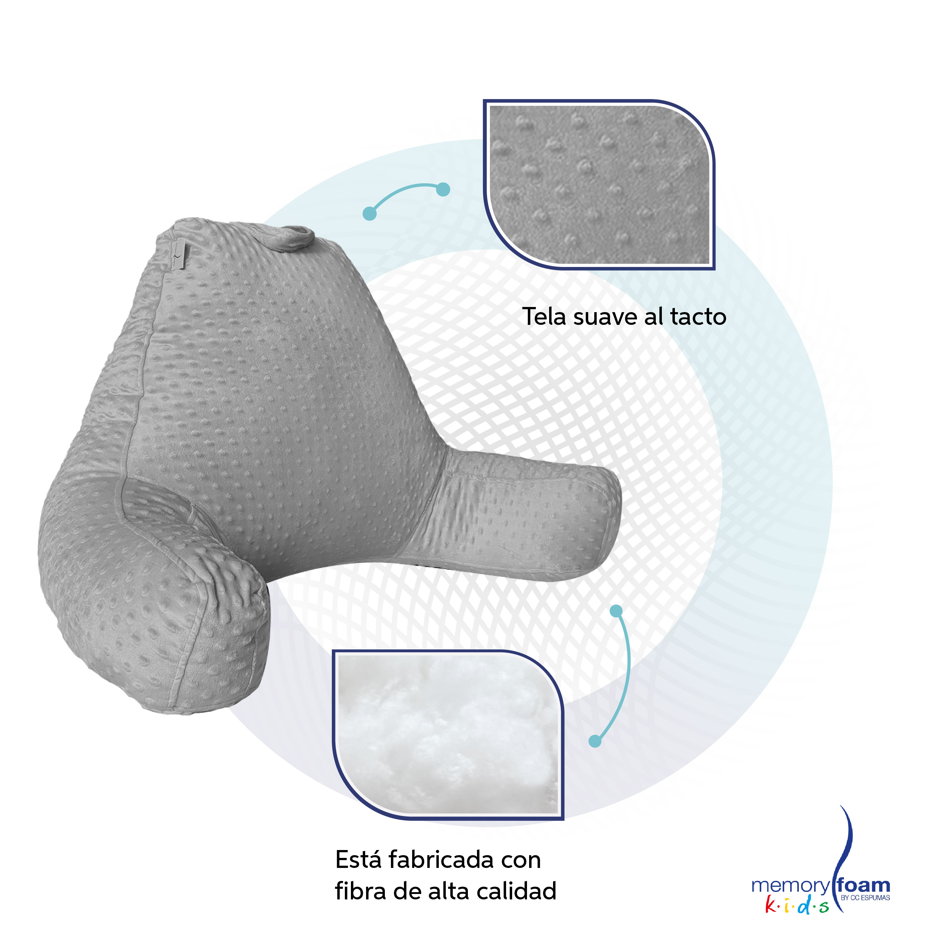 Foto 5 pulgar | Almohada De Lectura Gris Para Niños