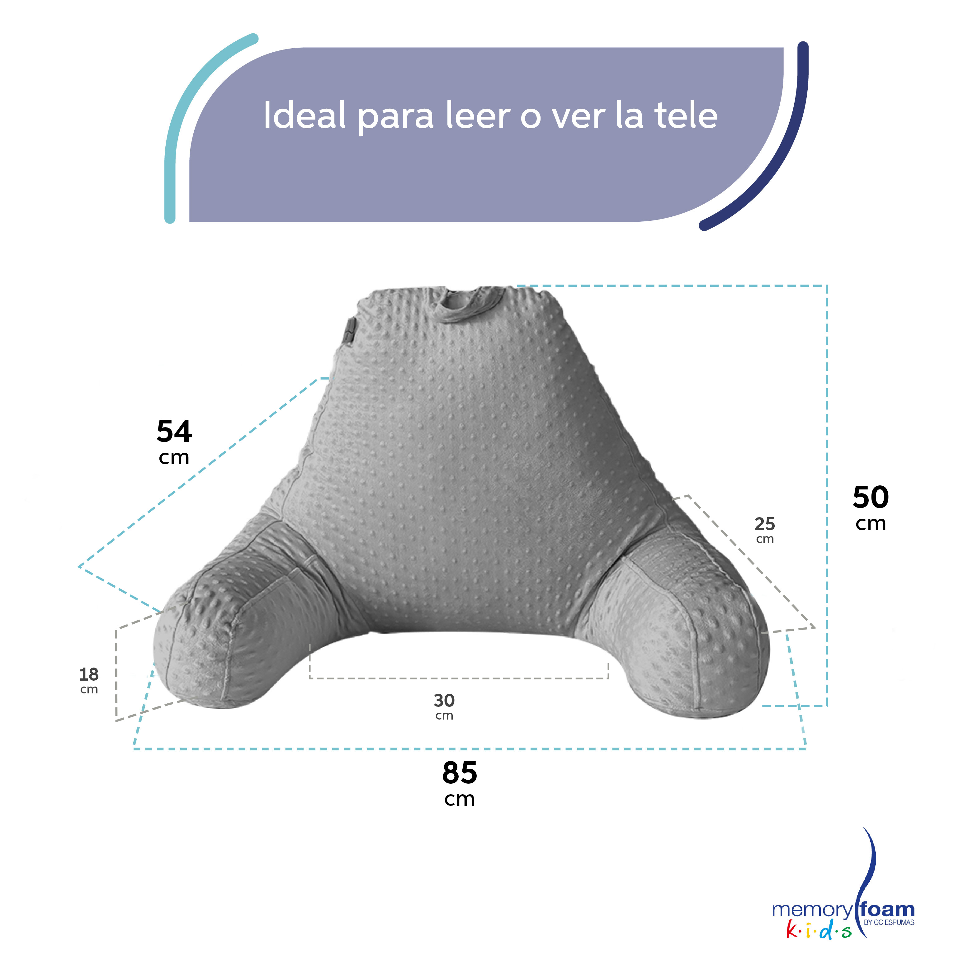 Foto 5 | Almohada De Lectura Gris Para Niños