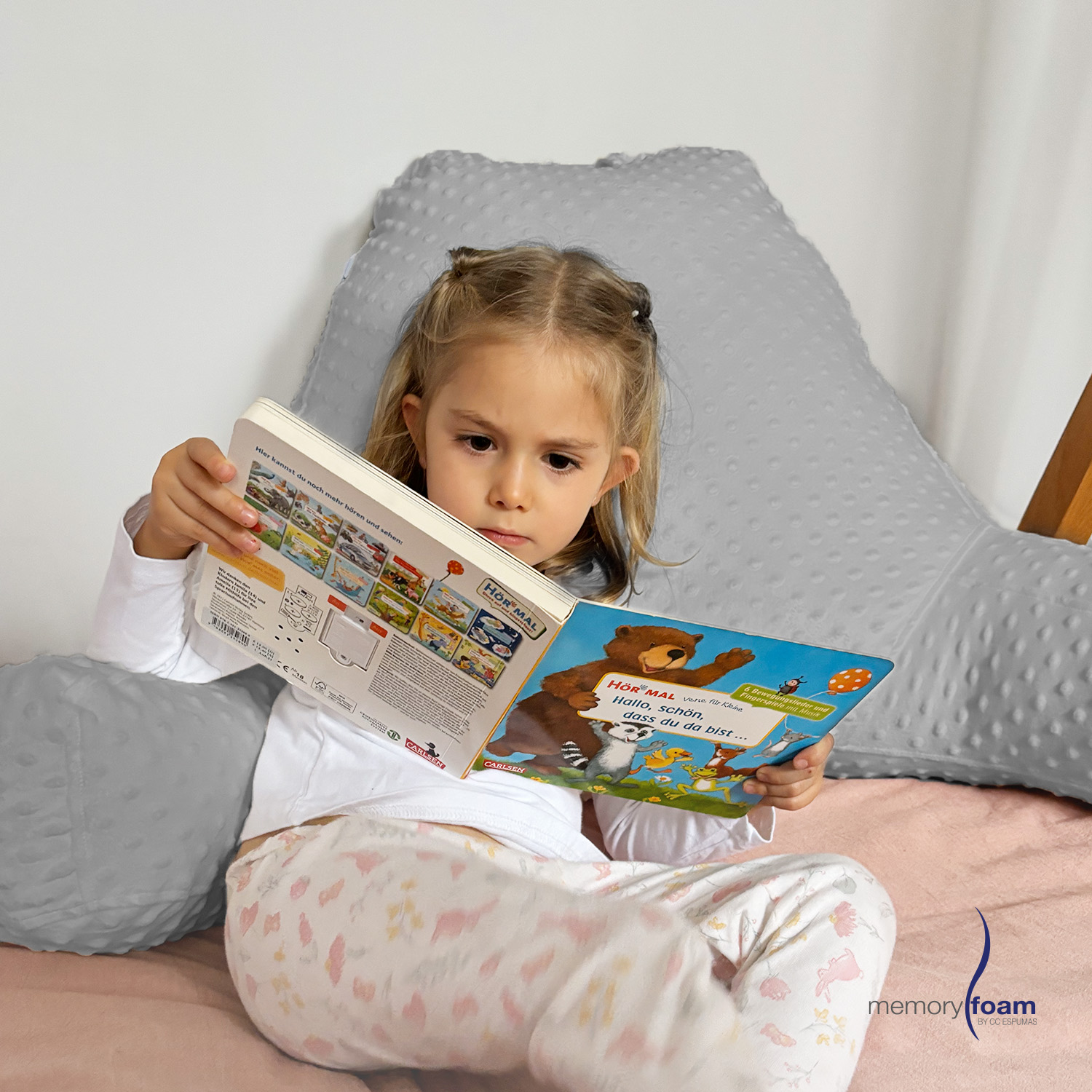 Foto 8 pulgar | Almohada De Lectura Gris Para Niños