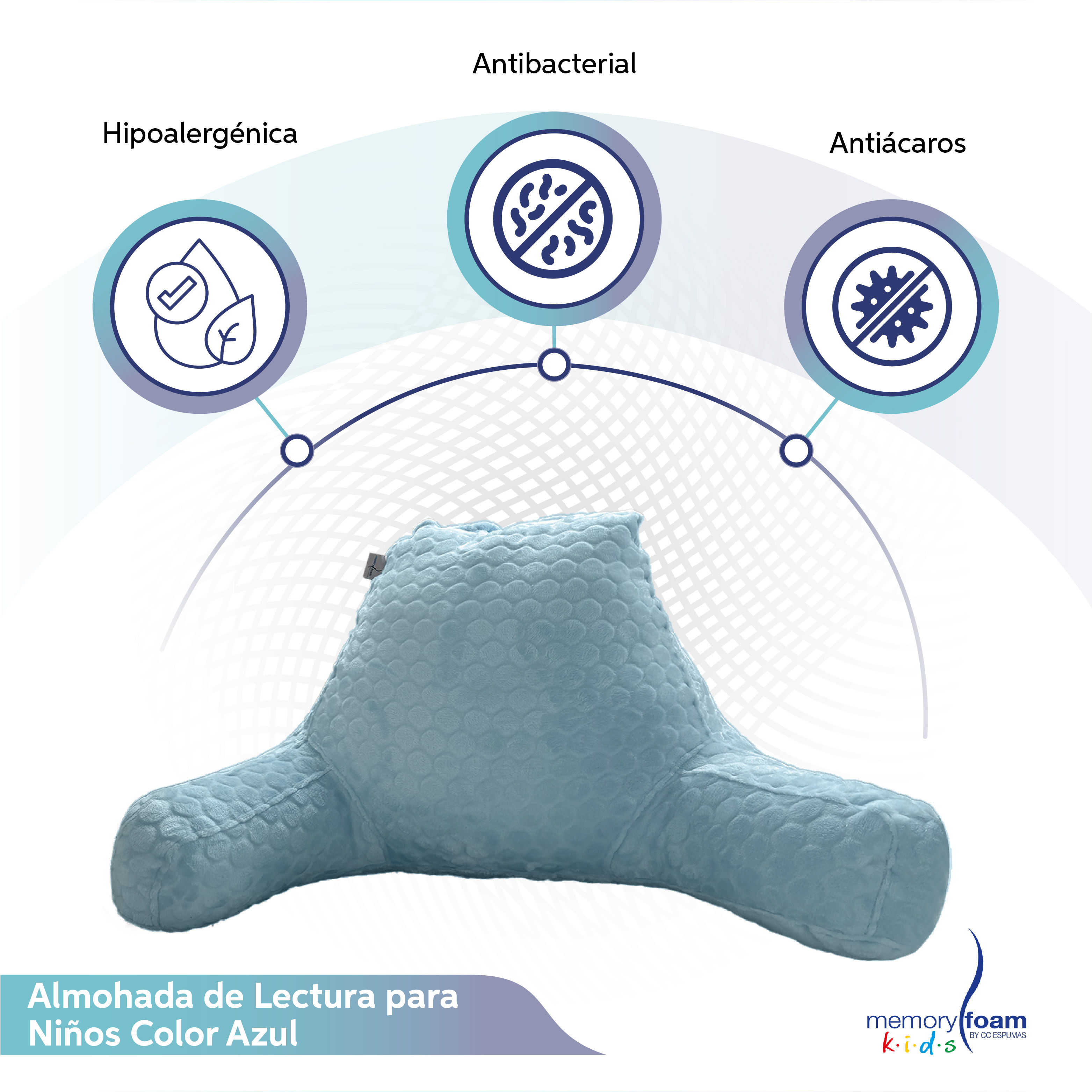 Foto 2 | Almohada De Lectura Azul Para Niños