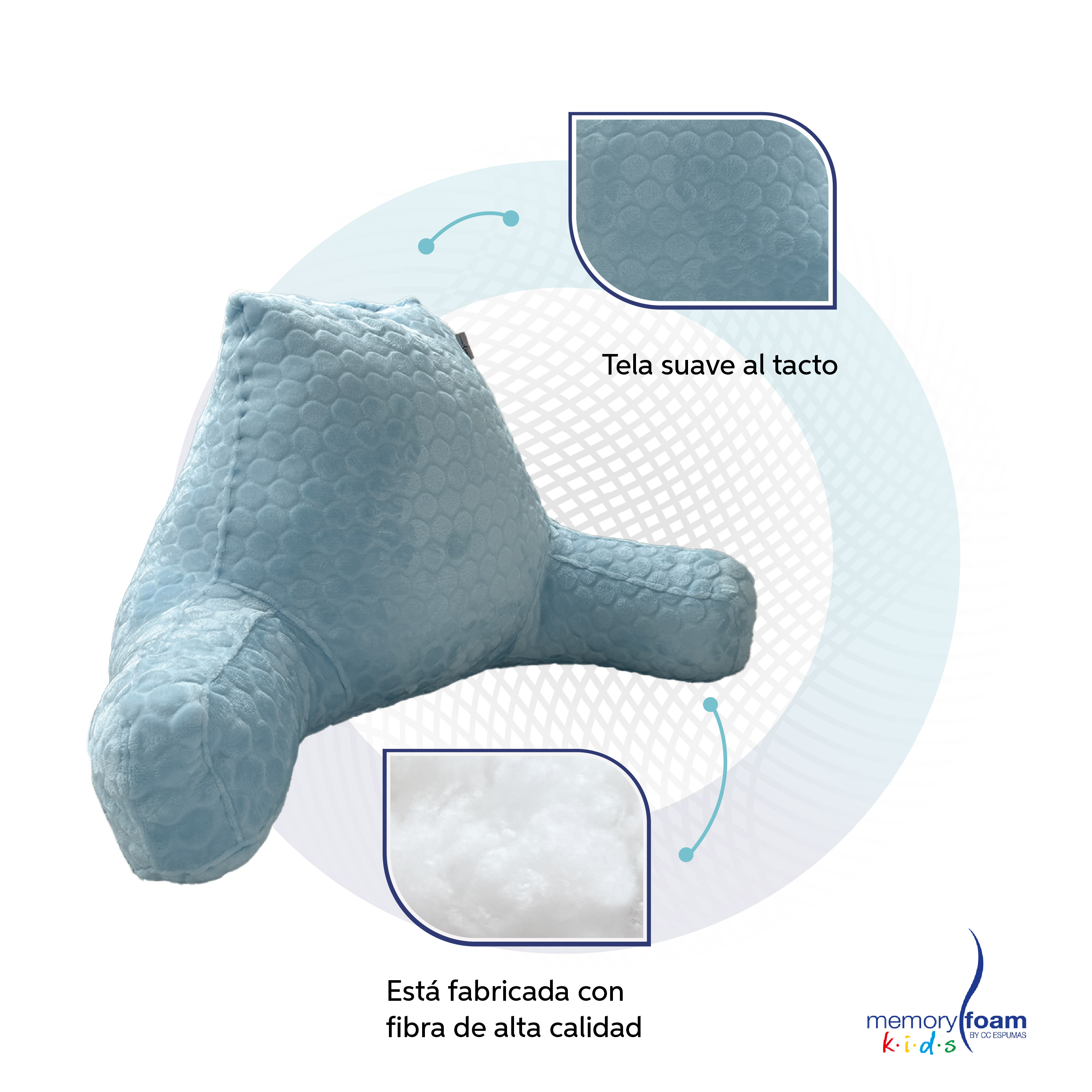 Foto 5 pulgar | Almohada De Lectura Azul Para Niños