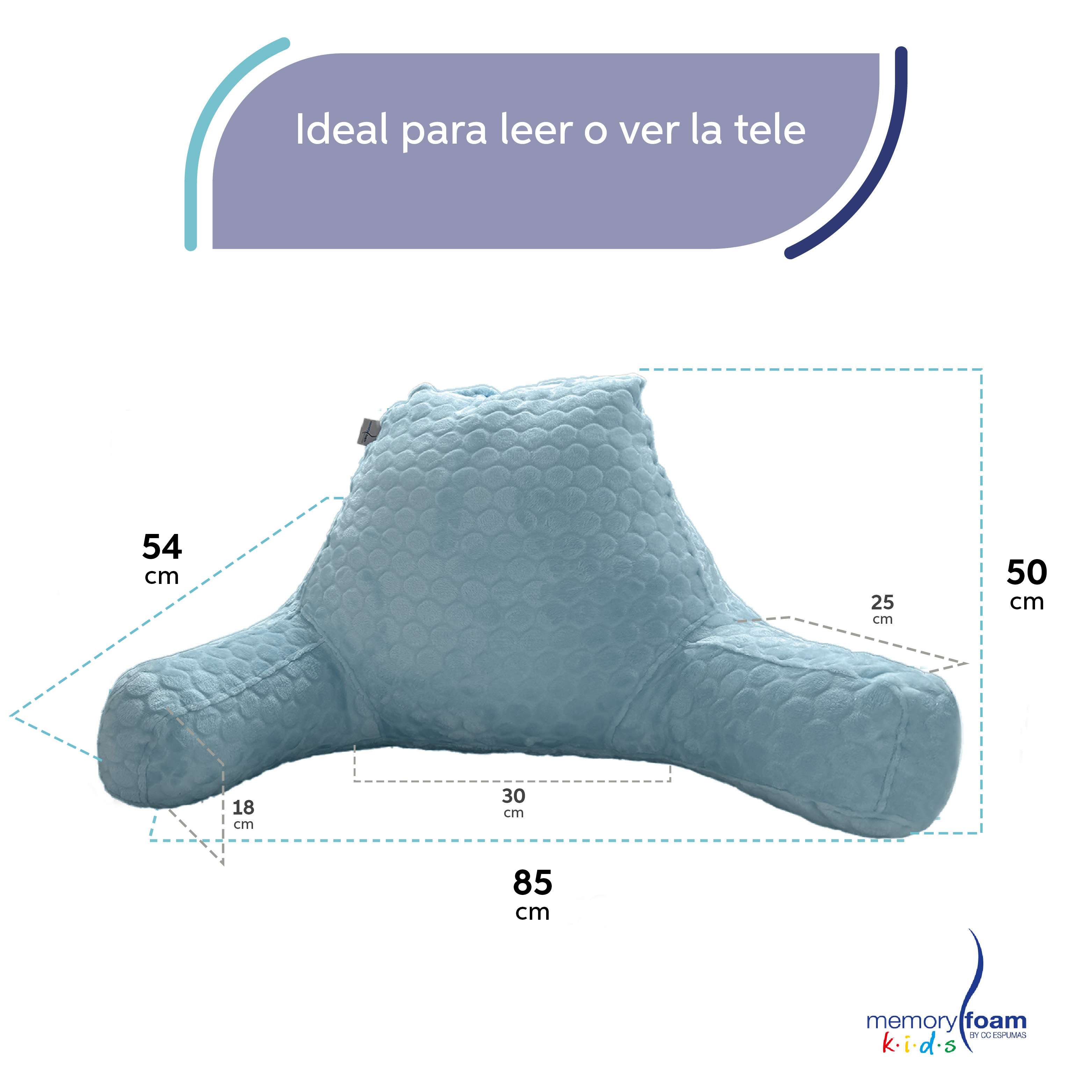 Foto 6 pulgar | Almohada De Lectura Azul Para Niños