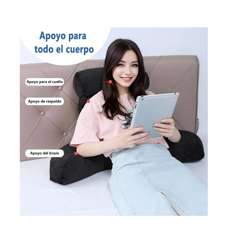 Foto 5 | Almohada Cojin Respaldo Negro