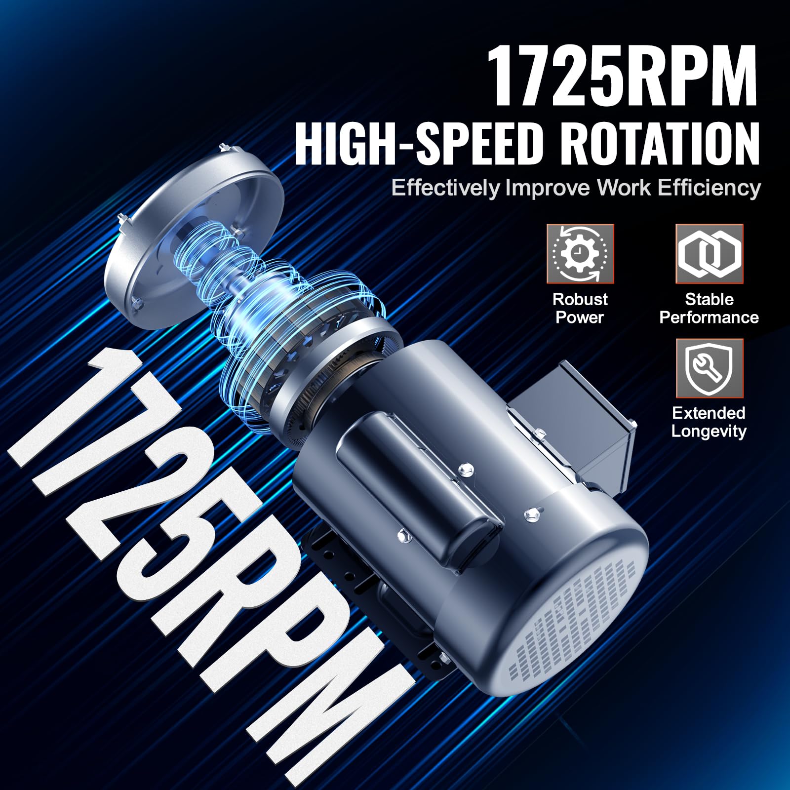 Foto 4 pulgar | Motor Eléctrico Vevor 3/4 Hp 1725 Rpm 115 V/230 V 56 Chasis - Venta Internacional.